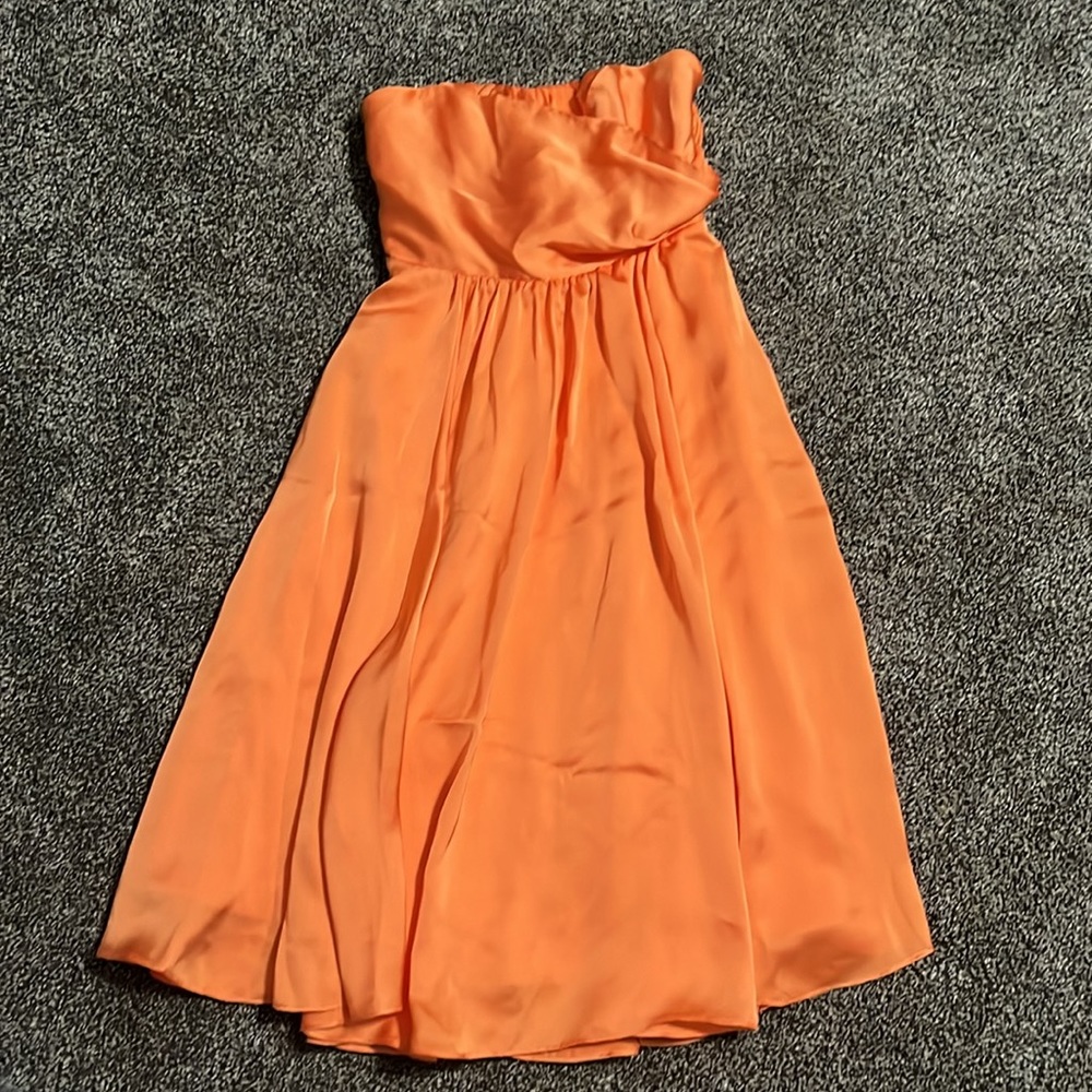The Limited size 0 orange event party strapless dress formal spring summer